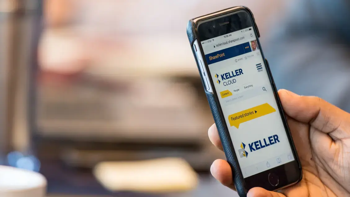 Keller's intranet on a mobile phone