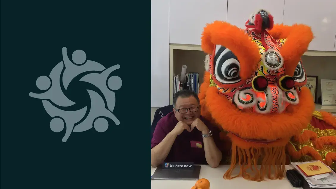 Celebrating Chinese new year with a dragon