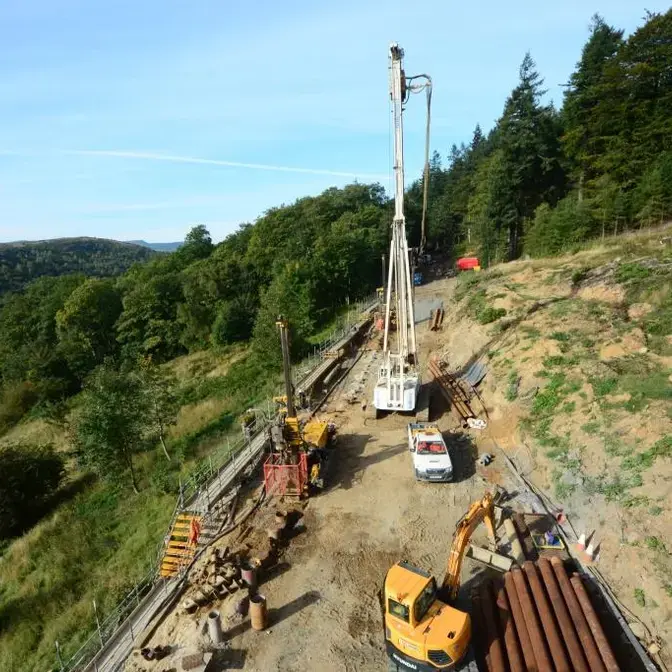 Slope stabilisation at Crag End, Northumberland