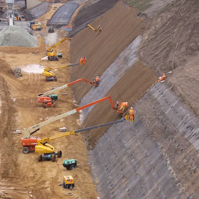 Earth retention on highway A3 Hindhead