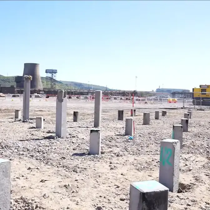 A Keller rig on the Port Talbot site