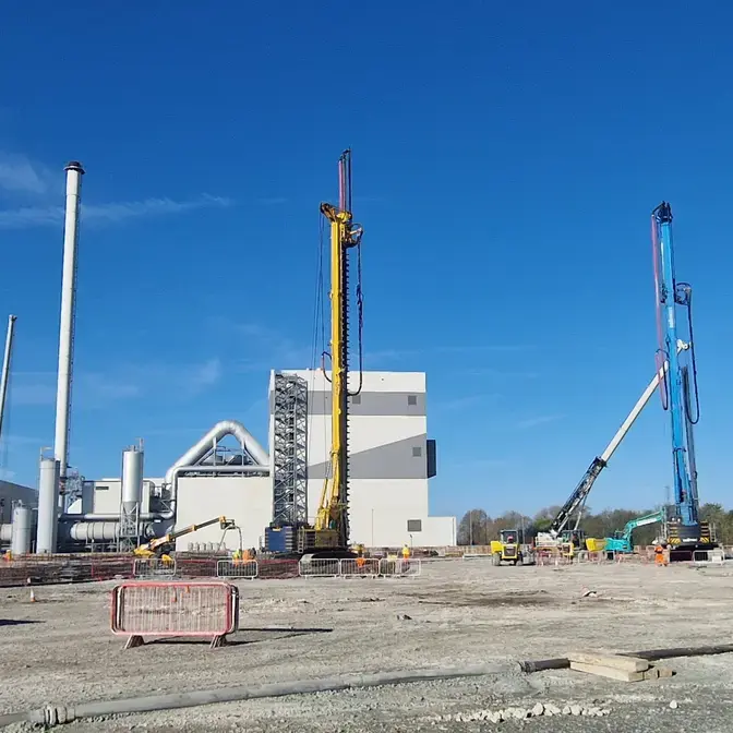 Work on the site of the Thameside Energy Recovery Facility