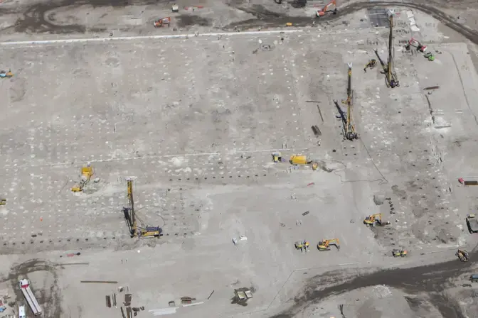 Driven cast insitu piles at Erith