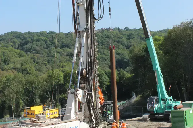 CFA piling at Jackfield