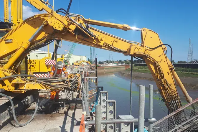 Installing SBMA anchors at Boston Port