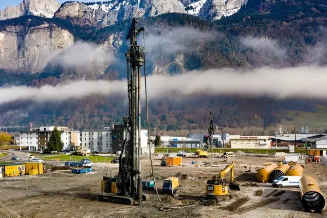 Keller rig working on site in Sallanches
