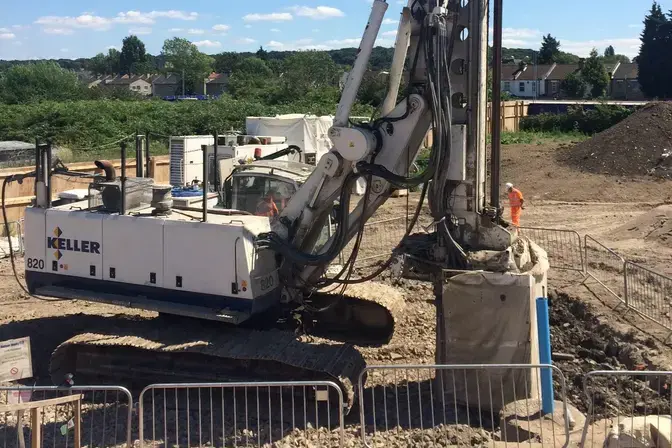 Dry soil mixing at Crossrail, Plumstead
