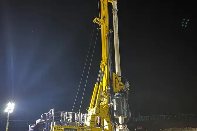 A Keller SR125 rig on site installing bored piles