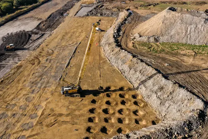 Dynamic compaction at Skelton Gate
