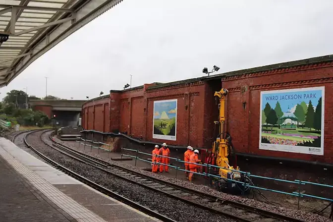 Keller working at Hartlepool Station