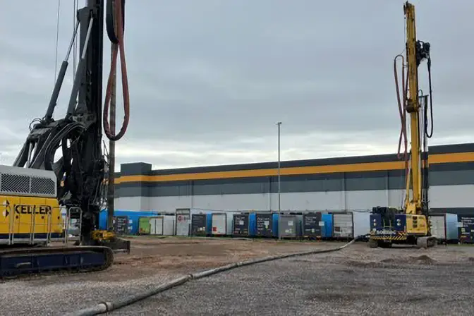 Keller rigs at work at Kestrel Park in Avonmouth, Bristol
