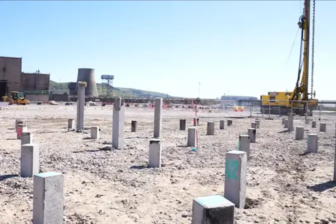 A Keller rig on the Port Talbot site