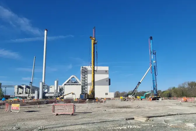 Work on the site of the Thameside Energy Recovery Facility