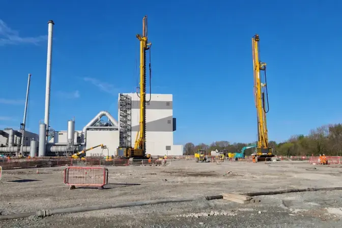 Work on the site of the Thameside Energy Recovery Facility