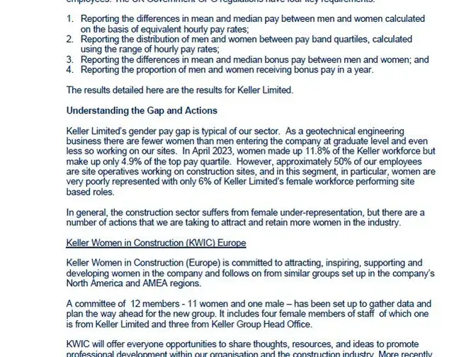 Keller Gender Pay Gap Report 2023