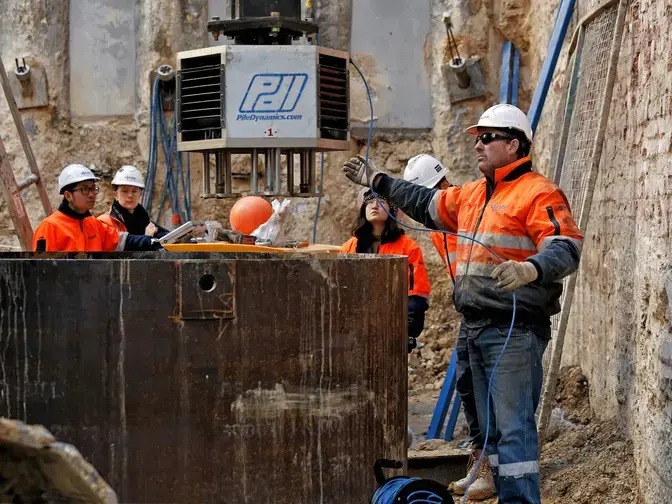 Diverse team on site