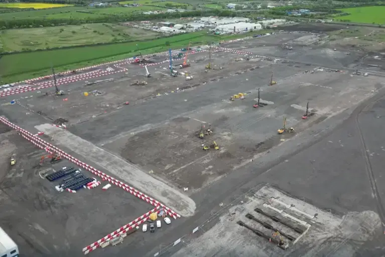 The former Blyth Power Station site in Cambois, Northumberland, where Keller are laying the foundations for a new QTS data centre 
