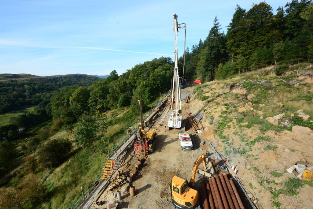 Slope stabilisation at Crag End, Northumberland