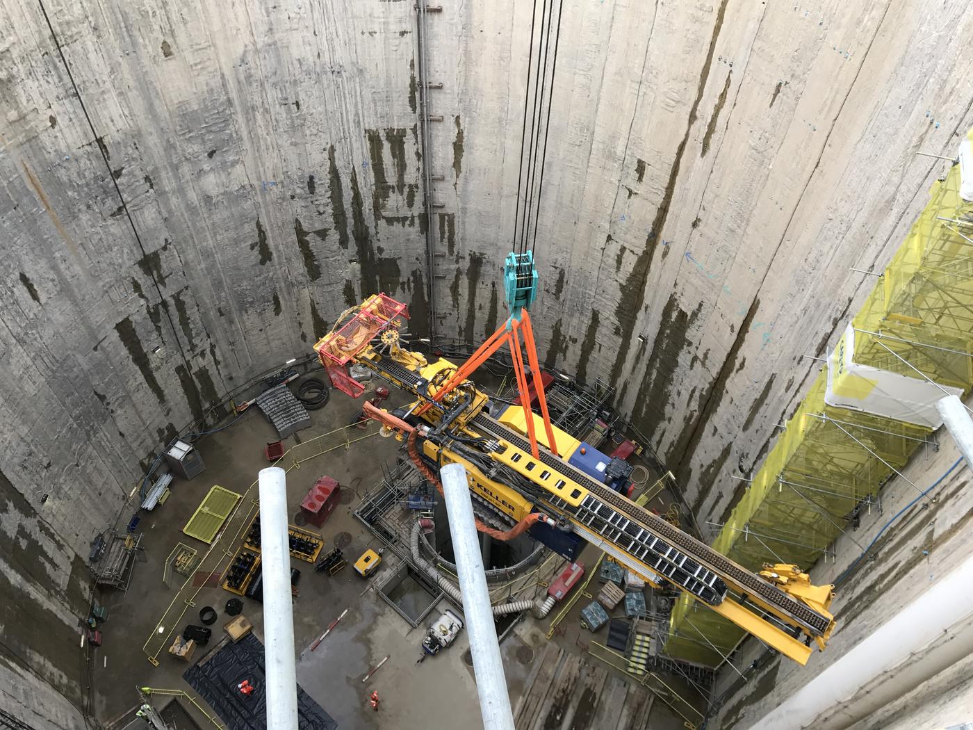 The view from above the shaft