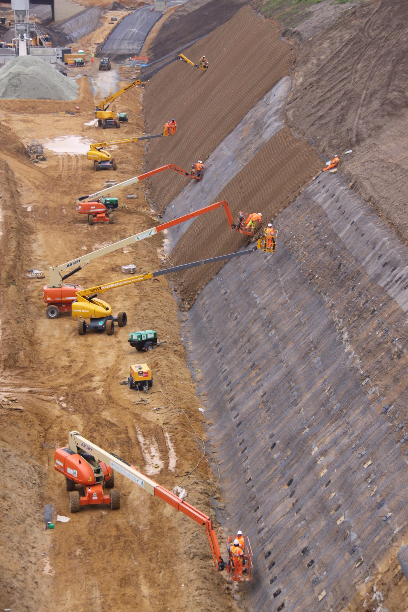 Earth retention on highway A3 Hindhead