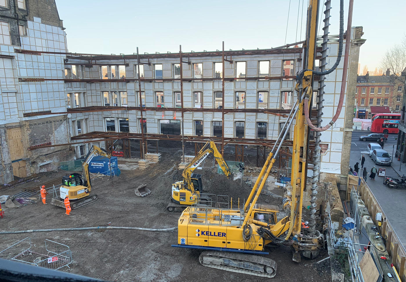 Installing CFA piles for a housing development in Tower Hamlets, London