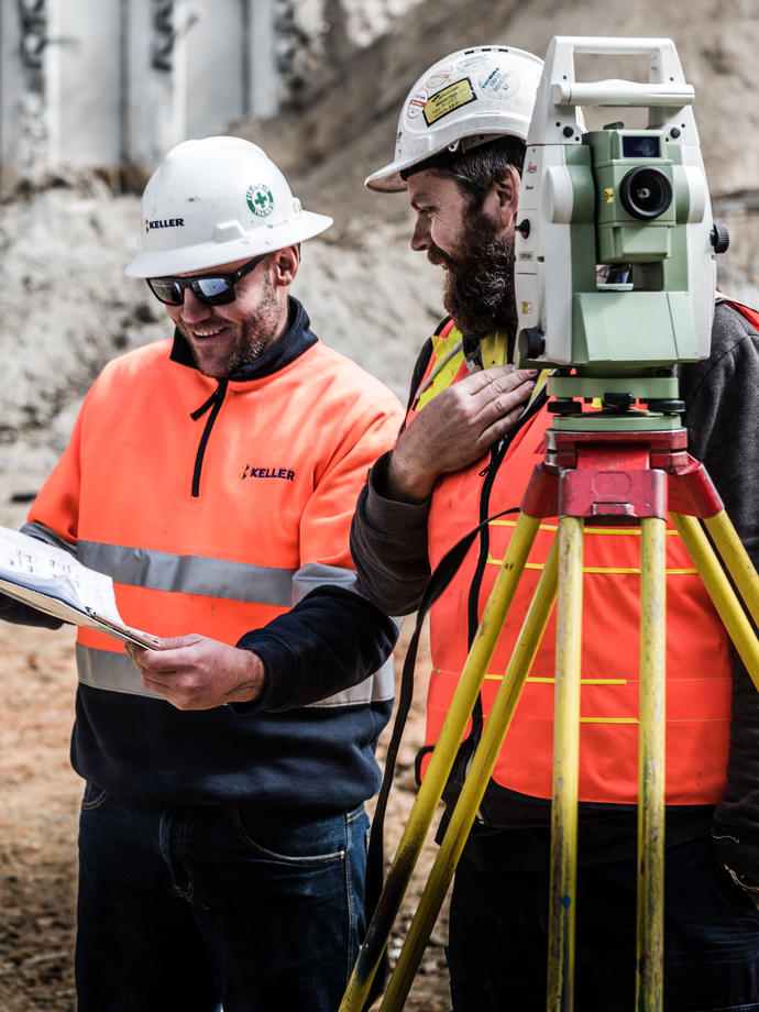 Keller employees learning on site
