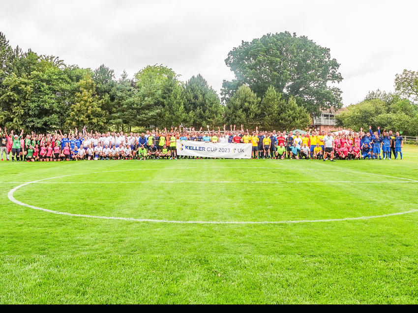 The teams line-up for a pre-tournament photo