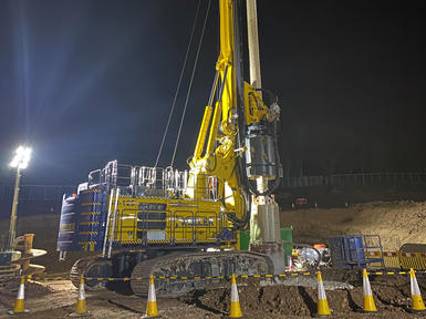 A Keller SR125 rig on site installing bored piles