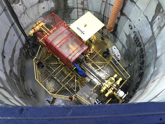 A Keller rig installing TaM pipes in the shaft