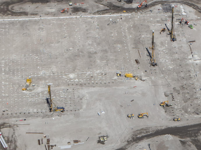 Driven cast insitu piles at Erith