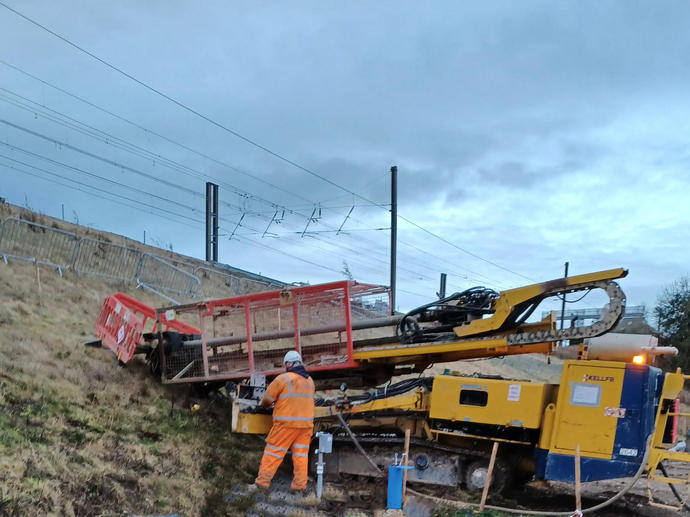 Keller working beside the railway line at Morpeth