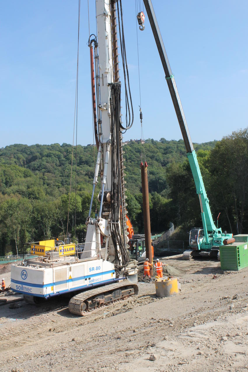 CFA piling at Jackfield