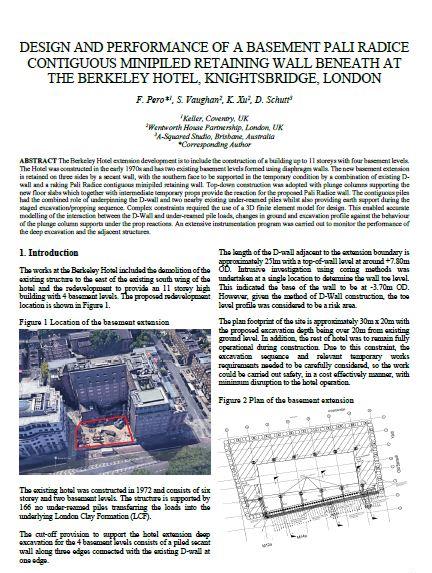 The technical paper from the pali radice work at The Berkeley Hotel,