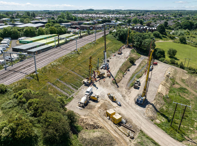 Keller working beside the railway line at Morpeth