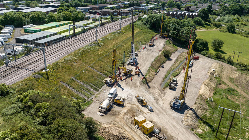 Keller working beside the railway line at Morpeth